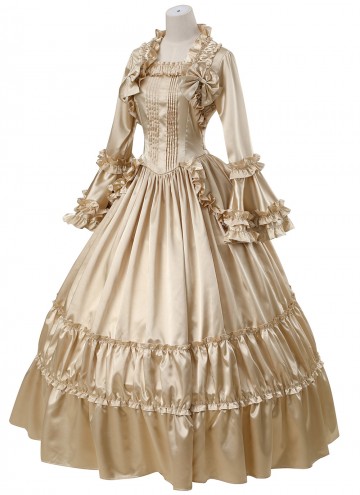 Champagne Victorian Southern Belle Fairytale Dress Carnival Holiday Girl Theater Clothing
