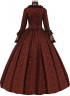 Champagne Blue Coffee Jacquard Victorian Dress Women Historical Dresses