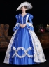 Pink Printed Party Dress Flare Sleeve Floor Length Venice Carnival Costume