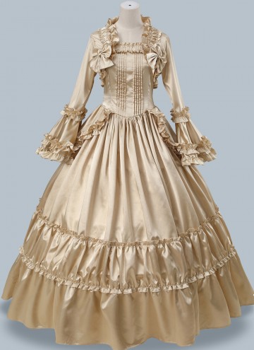 Champagne Victorian Southern Belle Fairytale Dress Carnival Holiday Girl Theater Clothing