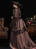 Brown Edwardian 1900s 1910s Tea Party Garden Dress Vintage Bustle Theater Costume