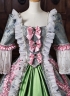Vintage Jacquard Victorian Tea Party Dress Rococo Bow Lace Long Sleeve Floor Length 18th Century Ball Gown