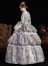 Women Gray Jacquard Multi Layered Festive Formal Gown Masquerade Party Dress