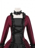 18th Century Burgundy Jacquard Victorian Dress Women Masquerades Historical Dresses