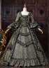 Brocade Baroque 18th Century Queen Marie Antoinette Rococo Masquerade Dress Ball Gown Dark Gold Fantasy Costume