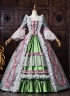 Vintage Jacquard Victorian Tea Party Dress Rococo Bow Lace Long Sleeve Floor Length 18th Century Ball Gown