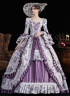 Purple Lace Ruffled Printed Holiday Carnival Party Gown Women Fantasy Stage Theater Costume