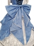 Blue Renaissance Victorian Jacquard Dress Women 18th Century Theater Costume