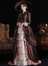 Brown Edwardian 1900s 1910s Tea Party Garden Dress Vintage Bustle Theater Costume