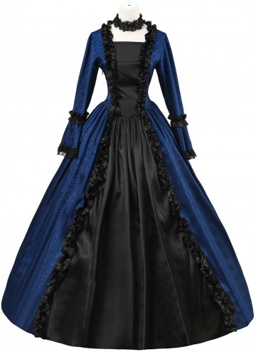 18th Century Burgundy Jacquard Victorian Dress Women Masquerades Historical Dresses