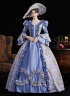 Pink Printed Party Dress Flare Sleeve Floor Length Venice Carnival Costume