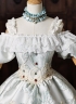 Light Blue Jacquard Party Ball Gown Lacce Short Sleeve Off the Shoulder Theater Costume