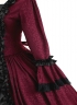 18th Century Burgundy Jacquard Victorian Dress Women Masquerades Historical Dresses