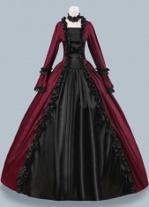 18th Century Burgundy Jacquard Victorian Dress Women Masquerades Historical Dresses 18th Century Burgundy Jacquard Victorian Dress Women Masquerades Historical Dresses