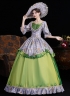 Yellow Printed Ruffled Party Dress Venice Carnival Holiday Festive Formal Gown