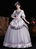 Yellow Printed Ruffled Party Dress Venice Carnival Holiday Festive Formal Gown