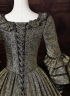 Brocade Baroque 18th Century Queen Marie Antoinette Rococo Masquerade Dress Ball Gown Dark Gold Fantasy Costume