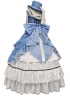 Blue Renaissance Victorian Jacquard Dress Women 18th Century Theater Costume
