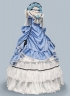 Blue Renaissance Victorian Jacquard Dress Women 18th Century Theater Costume