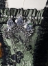 Dark Green Floral Brocade Baroque Victorian Masquerade Dress Lace Puff Sleeves Venice Carnival Holiday Festive Formal Gown