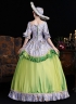 Yellow Printed Ruffled Party Dress Venice Carnival Holiday Festive Formal Gown