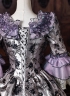 Vintage Purple Floral Brocade 18th Century Rococo Tea Party Ball Gown Lace-Up Venice Carnival Costume