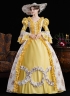 Pink Printed Party Dress Flare Sleeve Floor Length Venice Carnival Costume