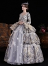Women Gray Jacquard Multi Layered Festive Formal Gown Masquerade Party Dress