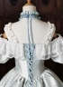 Light Blue Jacquard Party Ball Gown Lacce Short Sleeve Off the Shoulder Theater Costume