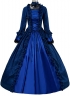 Champagne Blue Coffee Jacquard Victorian Dress Women Historical Dresses