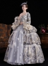 Women Gray Jacquard Multi Layered Festive Formal Gown Masquerade Party Dress