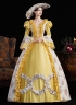 Blue Printed Cosplay Theme Party Dress Flare Sleeve Floor Length Venice Fancy Costume