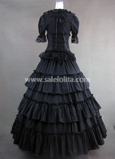 Hot Sale Classic Black Gothic Victorian Dresses For Halloween 2016 Hot Sale Classic Black Gothic Victorian Dresses For Halloween 2016