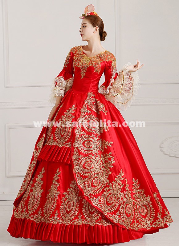 red marie antoinette dress Rococo Rococo Costumes Dress Red Marie Antoinette Costume Ball Gown
