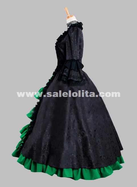 green and black gothic dress Plunging Neck A-Line Dark Green Bridesmaid Dress – FancyVestido main image 0
