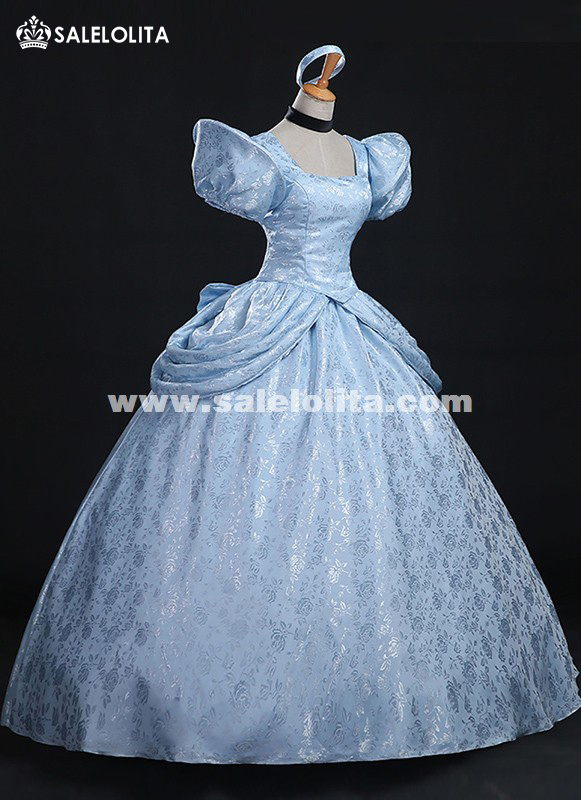 Cinderella Costume Brocade Printed Princess Cinderella Dress For Women