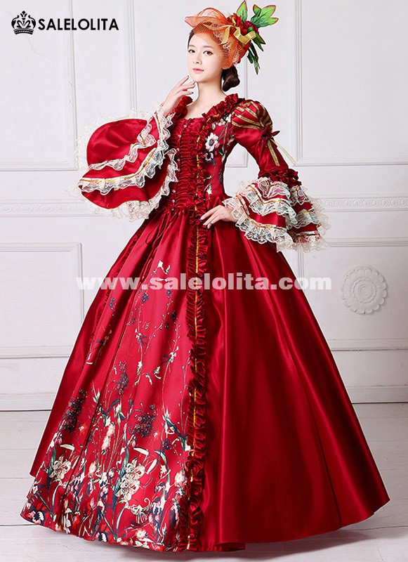 fitted lace wedding dress Gothic Belle Red/Black Upscale Fantasy Gown