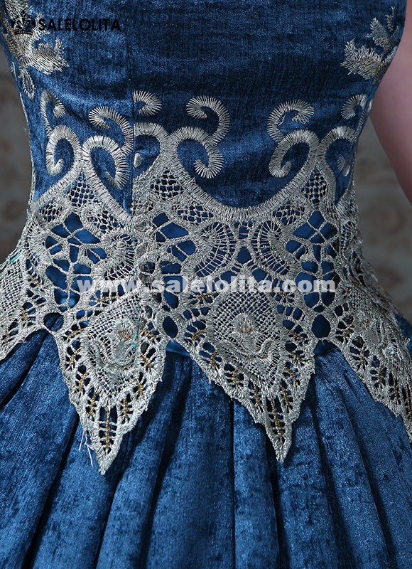 blue victorian wedding dresses The Moment Puff Sleeve Crop Top Floral Blue main image 0