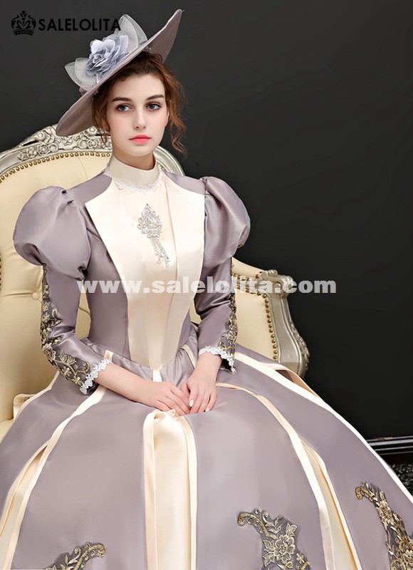 Snow White Princess Party Puff Sleeve Dress Victorian Queen Theater Stage Clothing