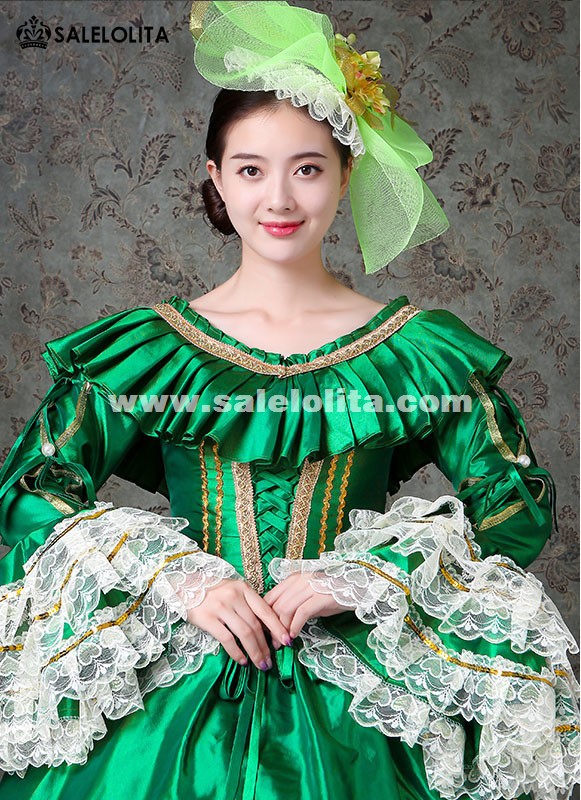 stage green dresses Sage Green Tea Length Lace Corset Wedding Guest Dress Prom Dress main image 0