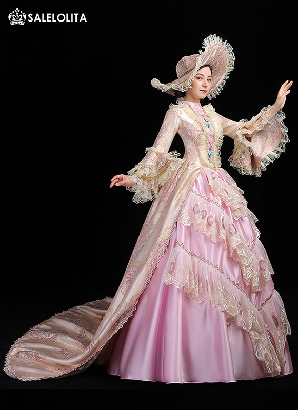 strapless open back dress Coraline Pink Long Sleeve Maxi Dress
