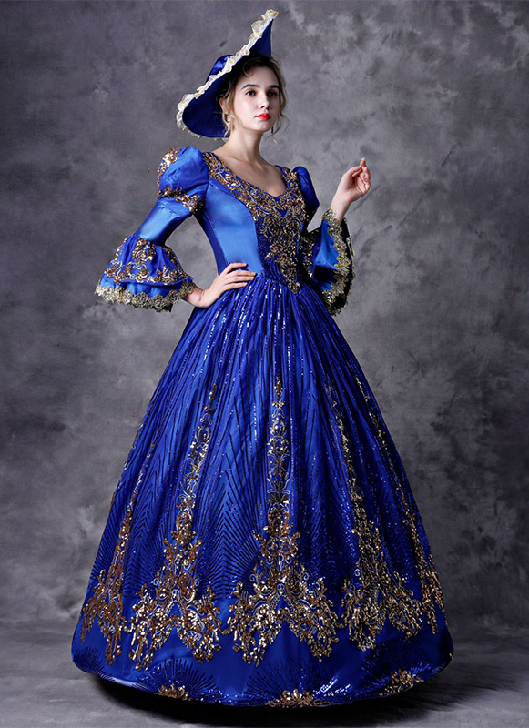 Unique Rococo Brocade Marie Antoinette Princess Queen Dress Victorian Period Ball Gown Reenactment Theater Costume