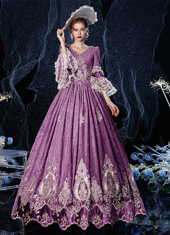 open lace back dress Purple Rhinestone Halter Basque Waist Kids Birthday Dress main image 1
