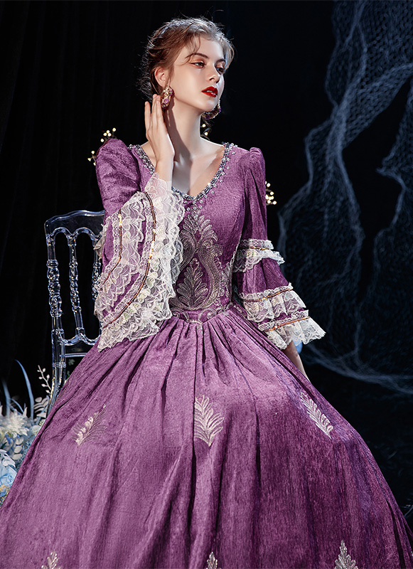 purple elizabethan dress Purple and Gold Elizabethan Faerie Queen Costuming