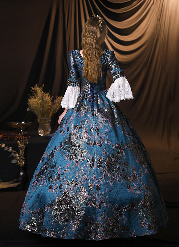 blue queen dress Corset-Back Off-the-Shoulder Prom Ball Gown main image 1