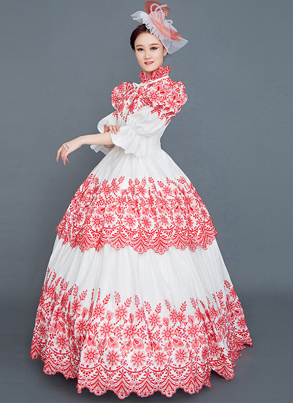 red masquerade dress costume Medieval Dresses,Ballgowns Vintage Burgundy Medieval Masquerade Dress Halloween Party Clothing