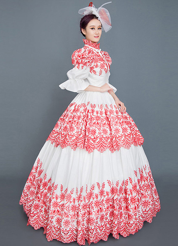 Brand New Rococo Red Count Party Ball Gown Women Christmas Masquerade  Dresses Theatre Costumes