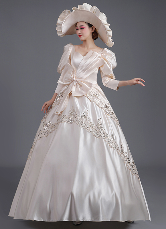 Revolutionary Bridal Ball Gown Early Victorian Wedding Dress Women Costume Revolutionary Bridal Ball Gown Early Victorian Wedding Dress Women Costume