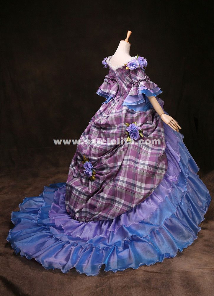 High-grade Customized Blue Marie Antoinette 18th Century Wedding Dress  Medieval Renaissance Gowns Costume