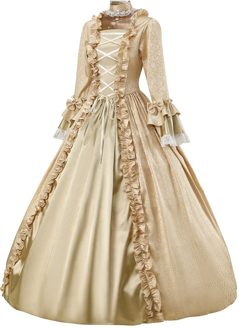 Champagne Blue Coffee Jacquard Victorian Dress Women Historical Dresses Champagne Blue Coffee Jacquard Victorian Dress Women Historical Dresses